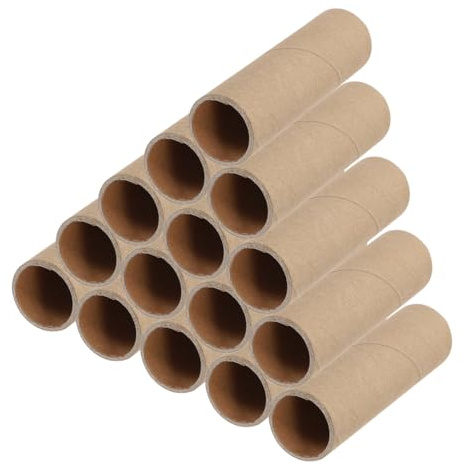 Yardwe 15 Pcs Cardboard Tubes for Craft, Thick Brown Paper Rolls for DIY Art Projects, Blank Kraft Cardboard Tube for School and Home