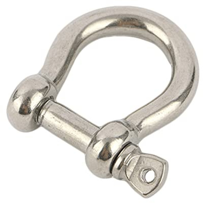 D Bow Ring Shackle Locks, 304 Stainless Steel D Ring, Screw Pin Anchor Shackle for Traction Steel Wire, Heavy Duty Construction, Rigging, Vehicle Recovery, Hauling, Tie Downs, Hanging (M16-1Pcs)