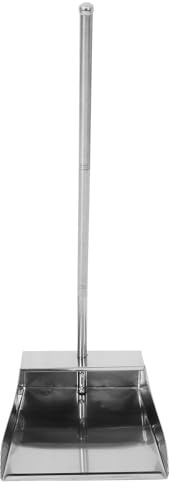 Cabilock Steel Dustpan with Long Handle Upright Garbage Shovel Large Capacity Metal Dustpan for Home Cleaning Kitchen and Office Use