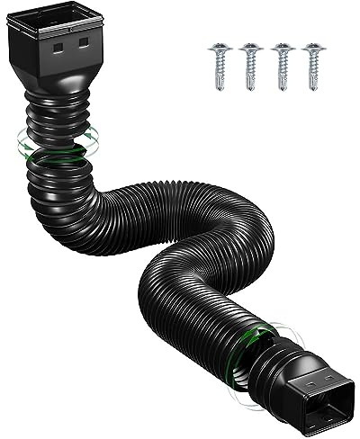 ciciglow Fallrohr-Verlängerung, Flexible Fallrohr-Verlängerung, Rinnenverbinder, Regenwasser-Abflussrohr, Schwarz, 20-59 Zoll