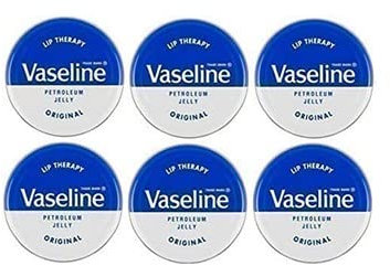 MM Vaseline Lip Therapy Petroleum Jelly Original 20g x 6 Tins | Soothing Lip Care | Moisturising & Protective Balm for Dry Lips | Free Skincare Sample Included
