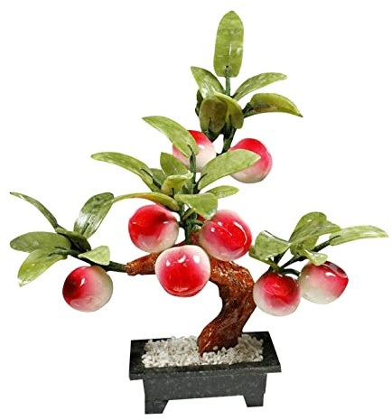 Crystals Tree Natural Jade Bonsai Artificial Peach Tree Living Room Porch Decoration Money Feng Shui Potted Home Creative Gifts Bonsai Tree (Size : 8)