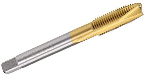 TA-VIGOR Macho de rosca M8 x 1 mm, rosca de 3 flautas con tolerancia H2, rosca de fresado de rosca con revestimiento de titanio HSS (vástago redondo con extremo cuadrado)