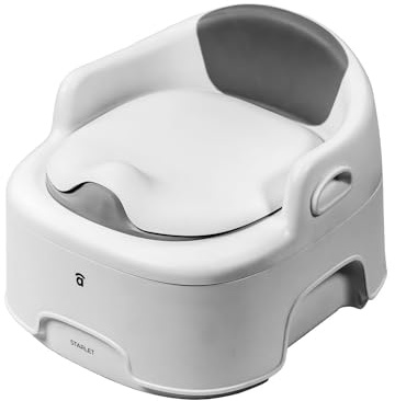 Asalvo Starlet Asiento Inodoro para Niños 3 in 1 Orinal Portátil Reductor WC para Bebé con Piezas a Prueba de Salpicaduras Adaptador Pare Casa y Viaje, Blanco
