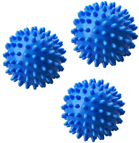 Dryer Balls Tumble Dryer Balls 3 Pc Blue Laundry Balls for Tumble Dryer Reusable Laundry Balls Tumble Dryer Ball - Clothes Will Come Out Soft Fluffy Quick Drying Time, Eco Friendly Softener Balls
