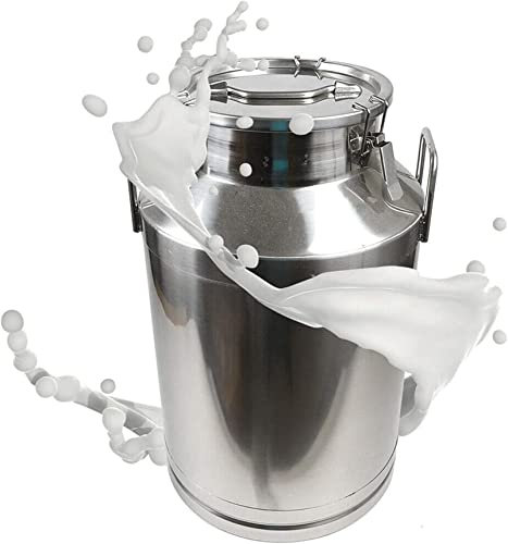ZGYOZMNG Milchkanne, Milchtransportfässer aus Edelstahl 304, robuste Milchkanne, Weineimer, Flasche, Öleimer, Teedose mit versiegeltem Deckel für Lidquid-Feststoff-Aufbewahrungsbehälter (40 l) (40 l)