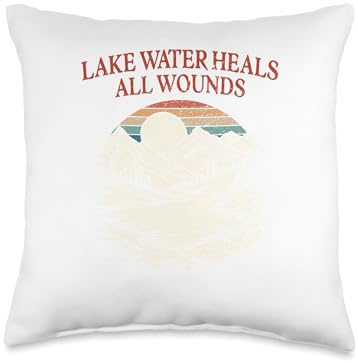Lake Water Heals All Wounds Summer Lakes Tropical Lagoon Throw Pillow