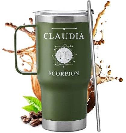Maverton Mug Isotherme Gravé Vert 600 ml, Cadeau Personnalisé | Gobelet en Acier Inoxydable avec Paille et Boîte, chaud 6h/froid 10h, Cadeau Homme Personnalisé, Cadeau anniversaire femme