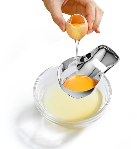 Sretanj Egg Yolk Separator，Egg Separator for Raw Eggs,Food Grade Stainless Steel Egg Yolk White Separator, Kitchen Baking Gadgets