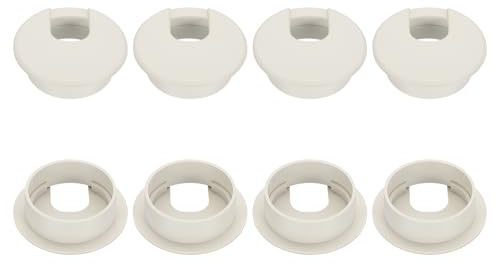 PATIKIL 50mm Desk Grommet, 8pcs Desk Cord Hole Cover Desk Cable Hole Grommet Cover Sturdy ABS Plastic Round for Cables Cabinets Desktop Equipment Wiring Organizing,U-Shaped, Grey