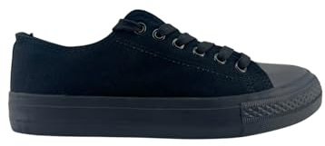 MODELISA - Zapatillas Deportivas De Lona Estilo Casual Mujer (All Black, Sistema Tallas Calzado EU, Adulto, Mujer, Números, Mediano, 37)