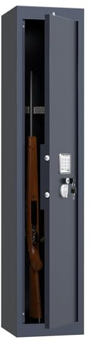Profirst Waffenschrank Forest 2 Elektronikschloss Notöffnung Reset-Button Stahl Platz für 2 Langwaffen Schaumstoffwaffenhalter inkl. Befestigungsmaterial