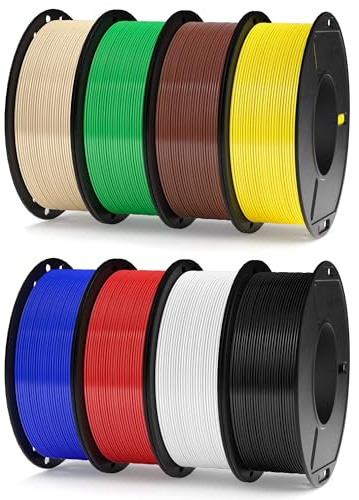 ELEGOO Pack de 8 Bobines de Filament RAPID PETG 250g 1,75 mm, 8 Couleurs de Filaments pour Imprimante 3D Haute Vitesse 600 mm/s Précision Dimensionnelle +/- 0,02 mm, 8 Bobines de 250g, Multicolore 1