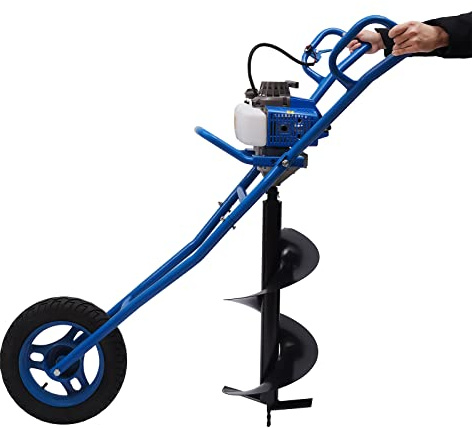 Post Hole Digger 63CC Petrol Earth Drill for Fence Installation and Gardening - Durable Ground Auger Tool for Easy Hole Digging