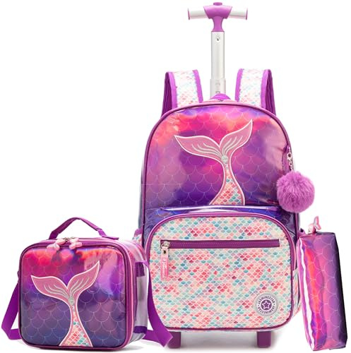 HTgroce Schulranzen mit Rollen Kinderrucksack mit Rollen Kinder Trolley Kindergarten Schulranzen Trolleytasche 1. Klasse