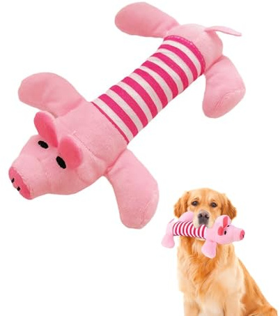 ARYIMYDP Anti Stress Schwein für Hunde, Kuscheltier Hund, Gestreifte Plüsch-Schwein für Kleine und Große Rassen, Stressabbau für Hunde, Anti Stress Hund