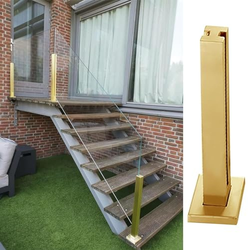 Collier de serrage carré en acier inoxydable robuste pour patio/terrasse/porche, panneaux en verre trempé de 0,9 cm et 1,27 cm d'épaisseur, système de vision claire