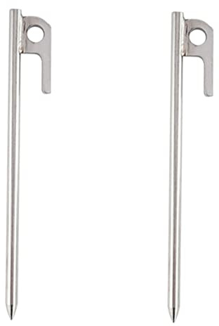 Milisten 2 Pièces Piquets de Tente Acier Inoxydable Lot de Piquets Résistants pour Camping et Randonnée Accessoires pour Tentes Auvents et Bâches