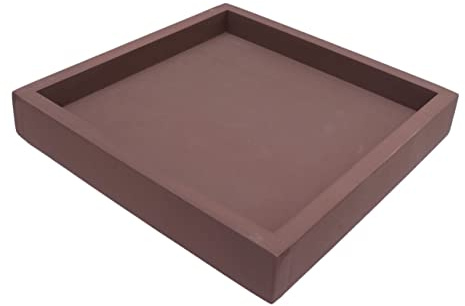 Plateau de Jardin Carré en Plastique Couleur Café pour Pot et Vase | Finition Soignée, Base Antidérapante, Forte Capacité de Charge, Usage Jardin ou Intérieur
