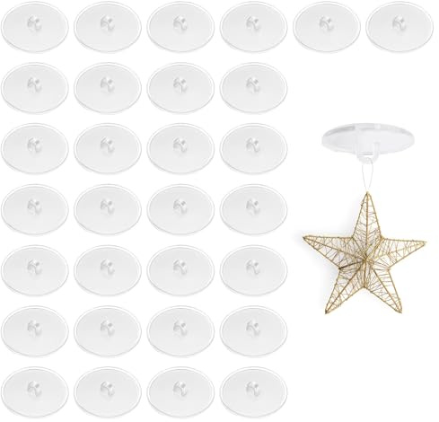 30 Stück Deckenhaken Selbstklebend Klebehaken Deckenhaken Ohne Bohren Haken Decke Ohne Bohren für KüChe Bad Wand tür Decke Zum AufhäNgen Weihnachtsdekoration An Der Decke Selbstklebende Befestigung