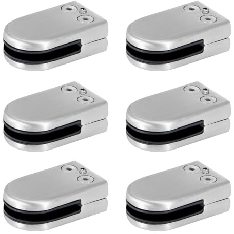 Songella Morsetto di Vetro in Acciaio Inossidabile 10-12mm Clip di Vetro Supporto Vetro Regolabile Morsetto in Vetro per Ringhiera Balaustra Corrimano della Scala 6 Pezzi