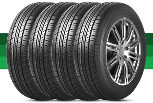 4PC 155/50R14 Pneu Voiture pour Berline Compacte Toutes Saisons Faible Résistance au Roulement 155/50/14 Résistant à l’Usure 155 50 14 67Q Confort Silencieux