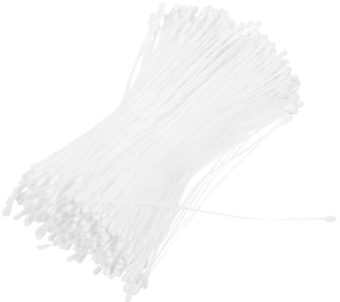 Lurrose 1 Beutel Doppelte Kunststoff Blütenköpfe 1mm Mattierte Oberfläche Weiß Selbstgemacht Blumenmaterial für Bastelarbeiten Tisch und Hochzeitsdeko
