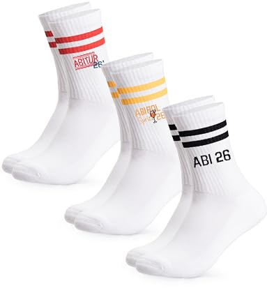 Occulto Damen & Herren Abi Tennissocken 3er Pack (Modell: Abi), Abitur Tennis Socken
