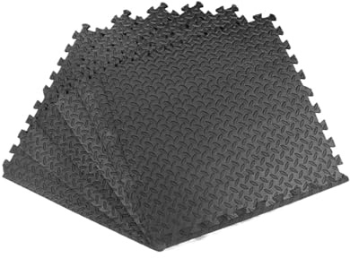 4 Stücke 60x60 cm Eva Schaum Übung Gym Bodenbelag Spielmatte Zimmer Spiel Bodenkissen Indoor Reise Schwarz Puzzle Matte für Fitnessgeräte