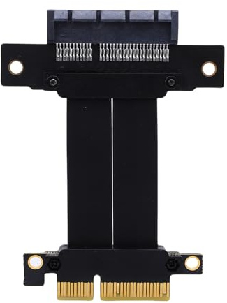 Risegun PCIe 4.0 X4 Riser Kabel, 180-Grad-Hochgeschwindigkeit, PCIe 4.0 Verlängerungskabel GPU-Riser-Kabel für M.2, WiFi, Firewire, USB, Soundkarten