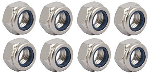sourcing map 8pcs Sechskantmutter M12 x 1.25mm Neigung Feingewinde 304 Edelstahl Silber Ton DE de