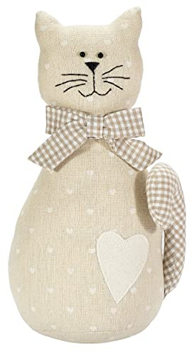 SPOTTED DOG GIFT COMPANY Türstopper Katze, schwerer Türhalter Boden aus Stoff für Innen mit Herzdesign, Katzen Deko und Geschenk für Katzenliebhaber