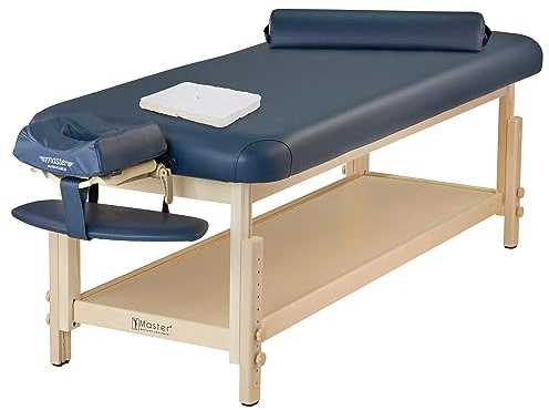 Master Massage 76cm Wide Laguna Stationary Massage Table Capacity:450kg Massage Sofa Beauty Bed, Royal Blue
