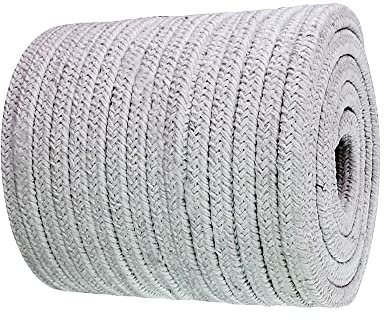 Jonoisax Seildichtungen-Keramikfaser-Seildichtung, quadratisches Geflecht, Hochtemperatur-Dichtungsdichtung für Kesselofenguss,6x6mm*10m