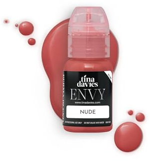 Tina Davies Professional Envy & Lust Lippenpigmente – Permanentes Lippen-Make-up – Farben heilen tongetreu – hohe Retention – Neid Nude, 15 ml Flasche