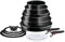 Tefal Ingenio Easy On - Juego de 2 Sartenes 22/28 cm + 2 Cazos 16/20 cm + Guisera 24 cm + Wok 26 cm + 2 Mangos extraíbles + 5 Accesorios, No apto inducción, antiadherentes, sin PFOA