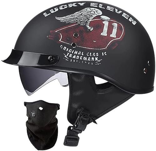 STTTBD Casco da Moto Casco da Scooter per Casco Semi Aperto Unisex Approvato DOT/ECE con Visiera Parasole Fodera Rimovibile per Scooter da Bici B,XXL