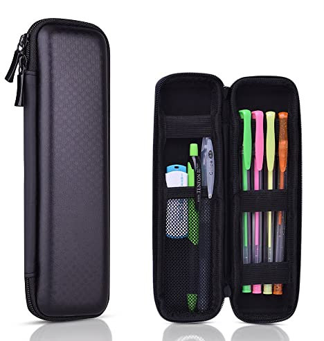 1 Stück EVA Stift Etui Federmäppche Schlampermaeppchen Bleistifte Tasche für Executive Füllfederhalter, edermäppchen Box für Erwachsene,Haltbare Stiftetasche mit Reißverschluss-Schwarz Kohlefaser