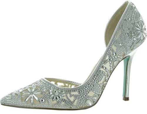 Betsey Johnson Women's Chic Pump, Silver, 8