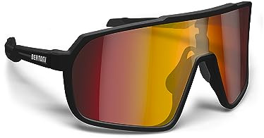 BERTONI Radfahren MTB Lauf Sportbrille für Männer Frauen in TR90 Antibeschlag Weitwinkelobjektiv mod. GEMINI