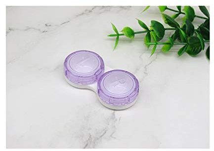 OWLKAY Lens Storage Cases， Contact Lens Cases,Mini Box Container, Contact Lens Case Simple Women Colored Contact Lenses Box Eyes Contact Lens Container (Color : Pink) (Color : Purple)