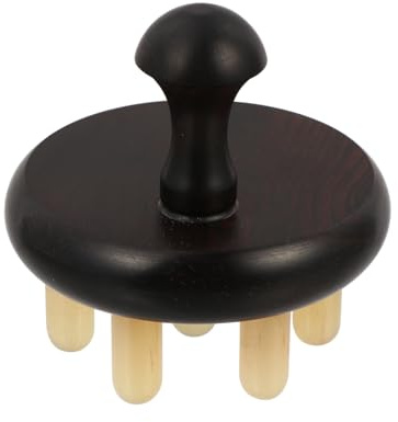 ORFOFE Masajeador de Cabeza y Cuero Cabelludo de Madera Negro para Masaje Corporal y Promover la Circulación Adecuado para Tomar un Baño o Ver Televisión