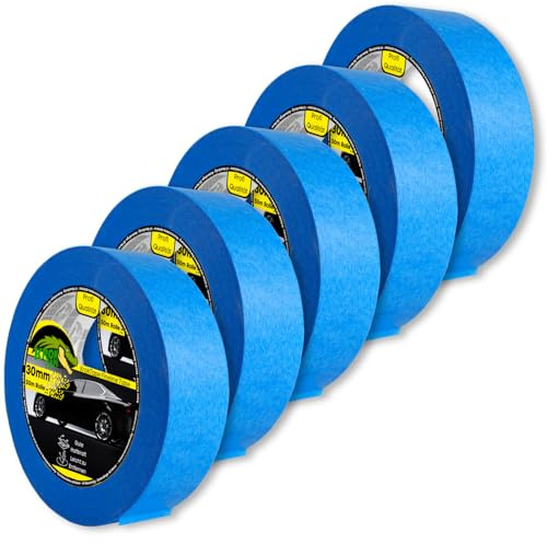 Magnet-Kauf KrokTape 5x Goldband Abklebeband Lackierband 30mm x 50m Malerklebeband Abdeckband Maler Klebeband zum Streichen Lackieren Malerband Abklebeband