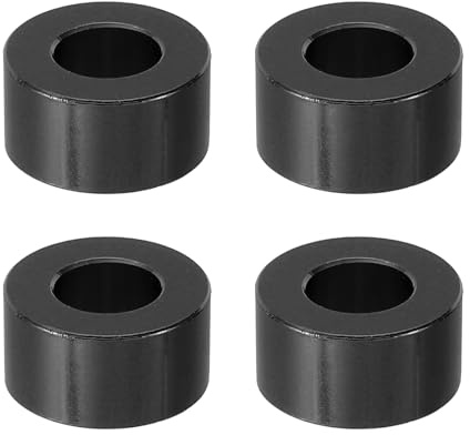 PATIKIL M8 Aluminium Abstandshalter 4 Stück Metalldistanzhülsen Rund Unterlegscheiben 8,2 mm ID x 16 mm OD x 8 mm L Schrauben Dichtungsring für Reparatur Hydraulik Gewindestange Schwarz