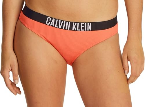 Calvin Klein Braguita de Bikini para Mujer con Logotipo, Naranja (Dazzling Coral), L