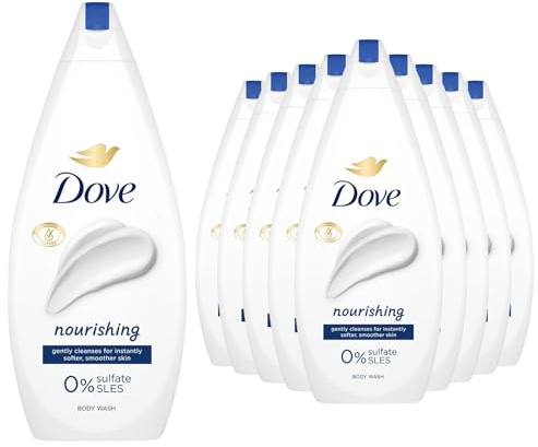 Dove Body Wash 0% Sulfate SLES for Women Made with Naturally Derived Cleansers and Plant Based Moisturiseres Gently Cleanses for Softer and Smoother Skin, 720ml (Buy 12, Nourishing)
