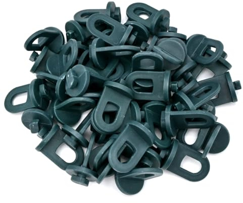 LICQIC Greenhouse Twist Clips, Plastic Greenhouse Shade Clamps for Hanging Plants, Basket Pots, Fixing Shade Cloths and Electric Wire, (50 Pcs, Green)