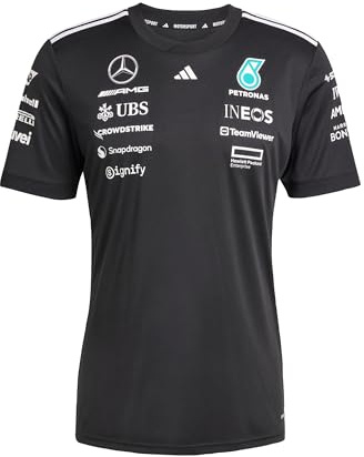 adidas Women's Mercedes - AMG Petronas Formula ONE Team Driver Jersey Black Women, Black/White, L
