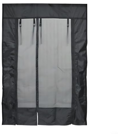 Zilimontt 1 x schwarzer Türschutz für Fiat Ducato für Wohnmobil, Insektenschutz, mit Reißverschluss, 180 x 133 cm, faltbarer Türschutz