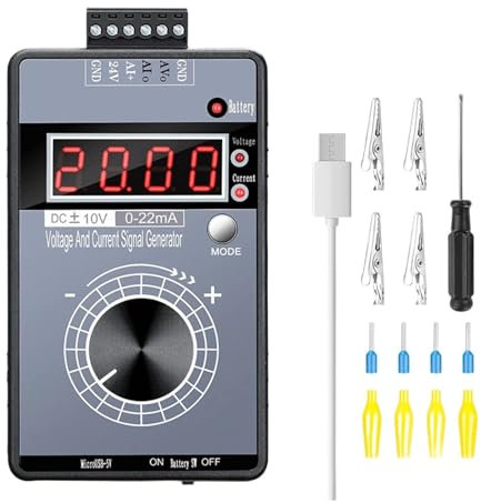MagiDeal Générateur de 4 à 20 mA, DC 0-10 V 0/4-20 mA Courant Tension Simulateur Analogique Réglable pour Panneau Test LED